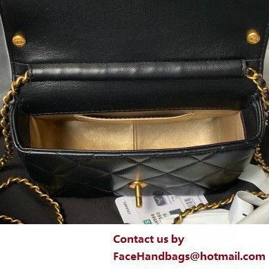 CHANEL Shiny Lambskin, Imitation Pearls  &  Gold-Tone Metal Mini Flap Bag AS4986 black 2025